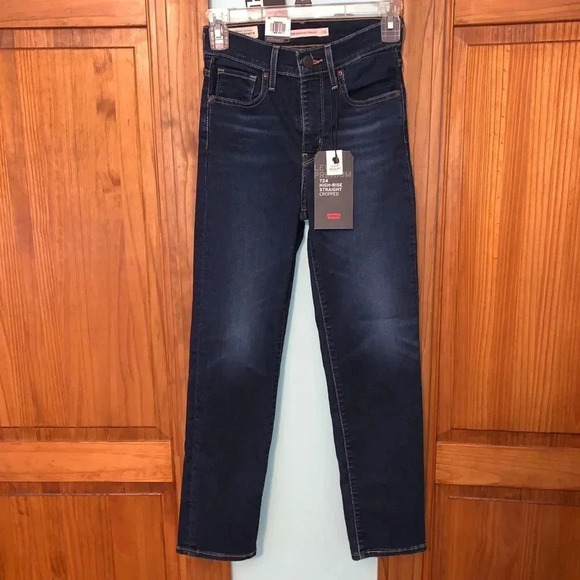 NWT LEVI’S 724 Hi-Rise Straight Cropped Jeans 24 - Picture 3 of 10